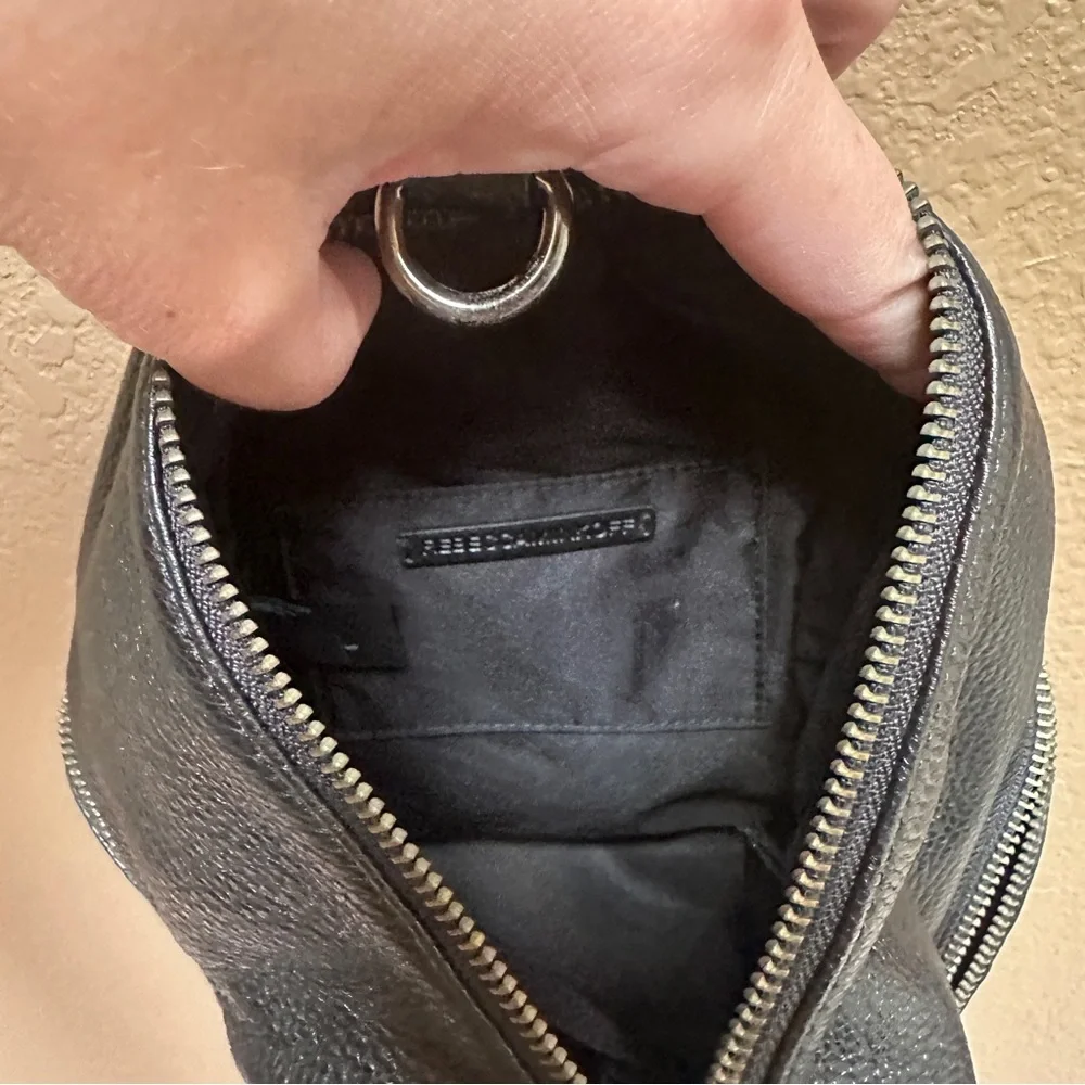 Rebecca Minkoff Black Leather Backpack with Vertical Zipper - Picture 12 of 12